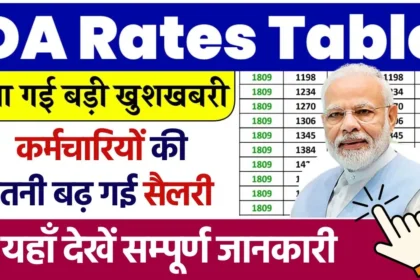 DA New Rates Table