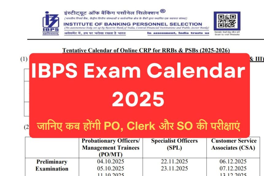 IBPS Exam Calendar 2025